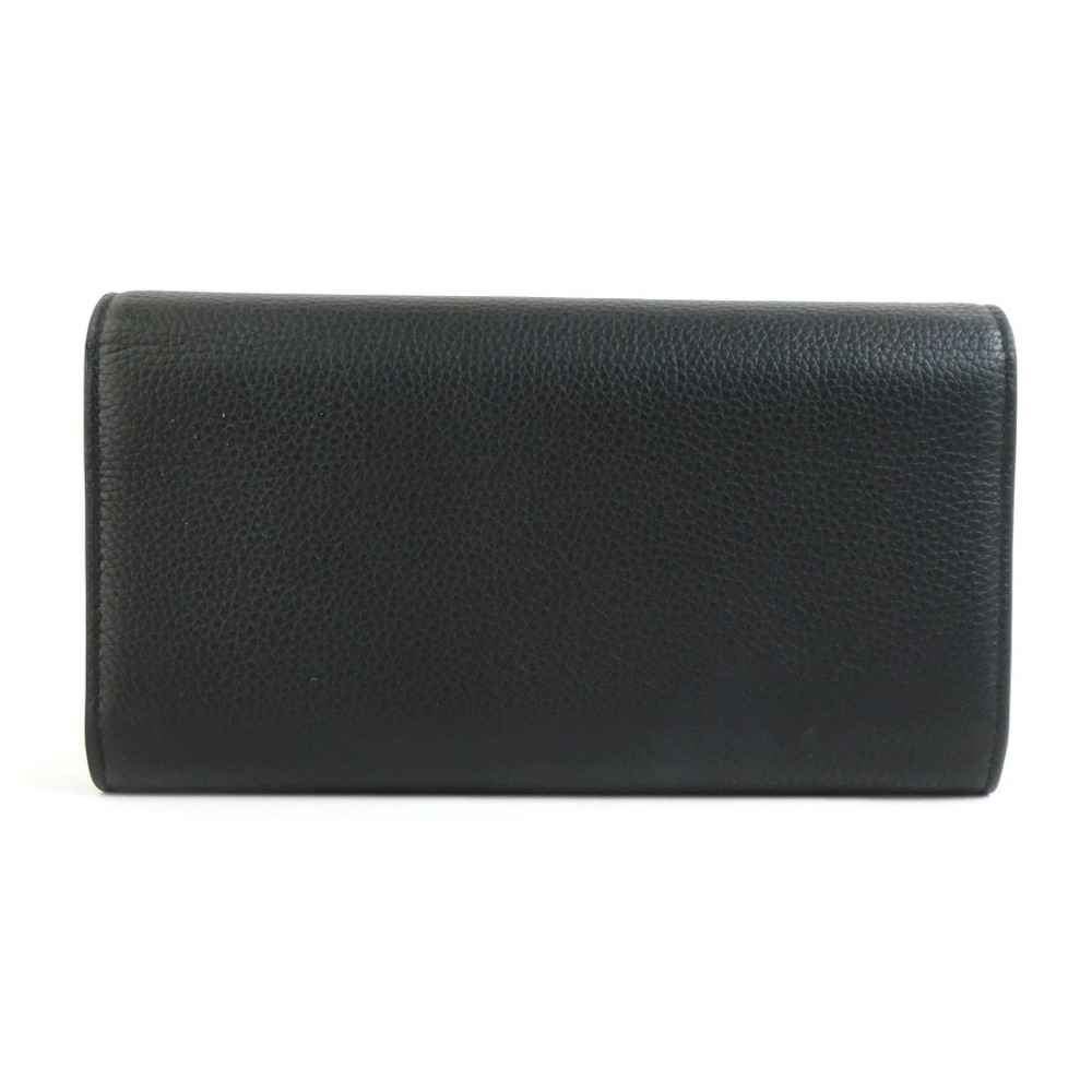 Dior Wallet Leather Christian Black Long Black